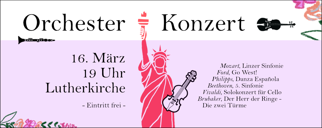 Herzliche Einladung zum Orchesterkonzert am 16. März